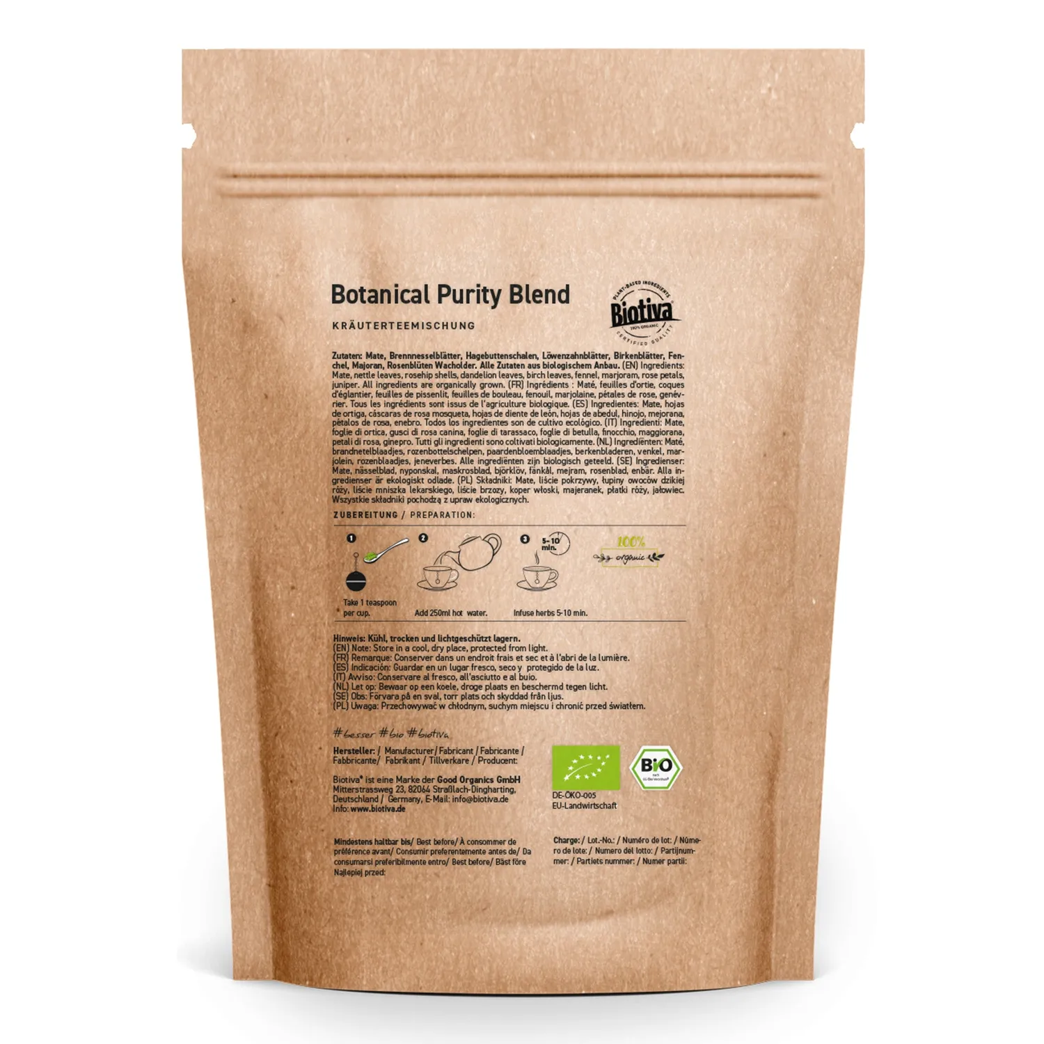 Biotiva Botanical Purity Blend Bio Kräutertee 100 g Mate