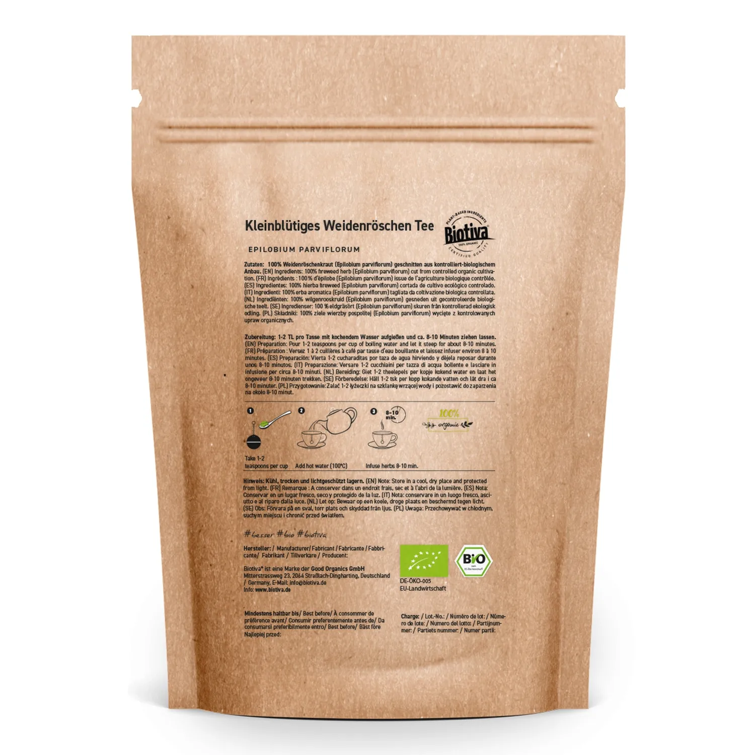 Biotiva Weidenröschen Tee Bio mild