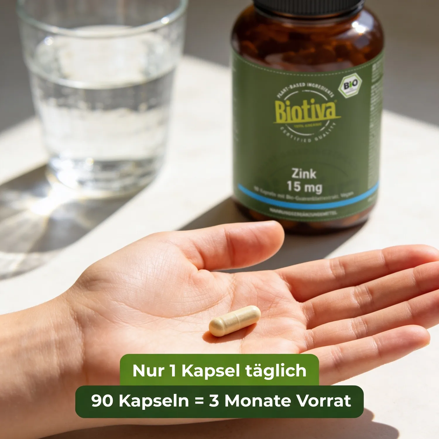 Biotiva Bio Zink Kapseln vegan 90 Stück pflanzlich