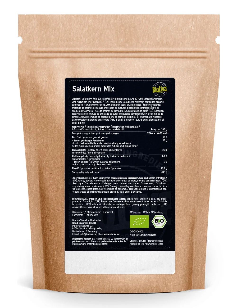 Biotiva Salatkernmix Bio Saatenmix 200g nussig