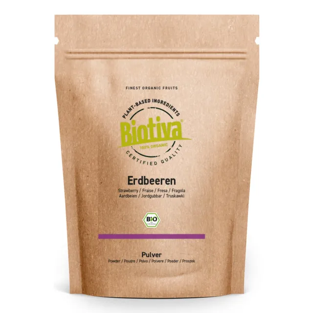 Biotiva Erdbeer Pulver gefriergetrocknet Bio
