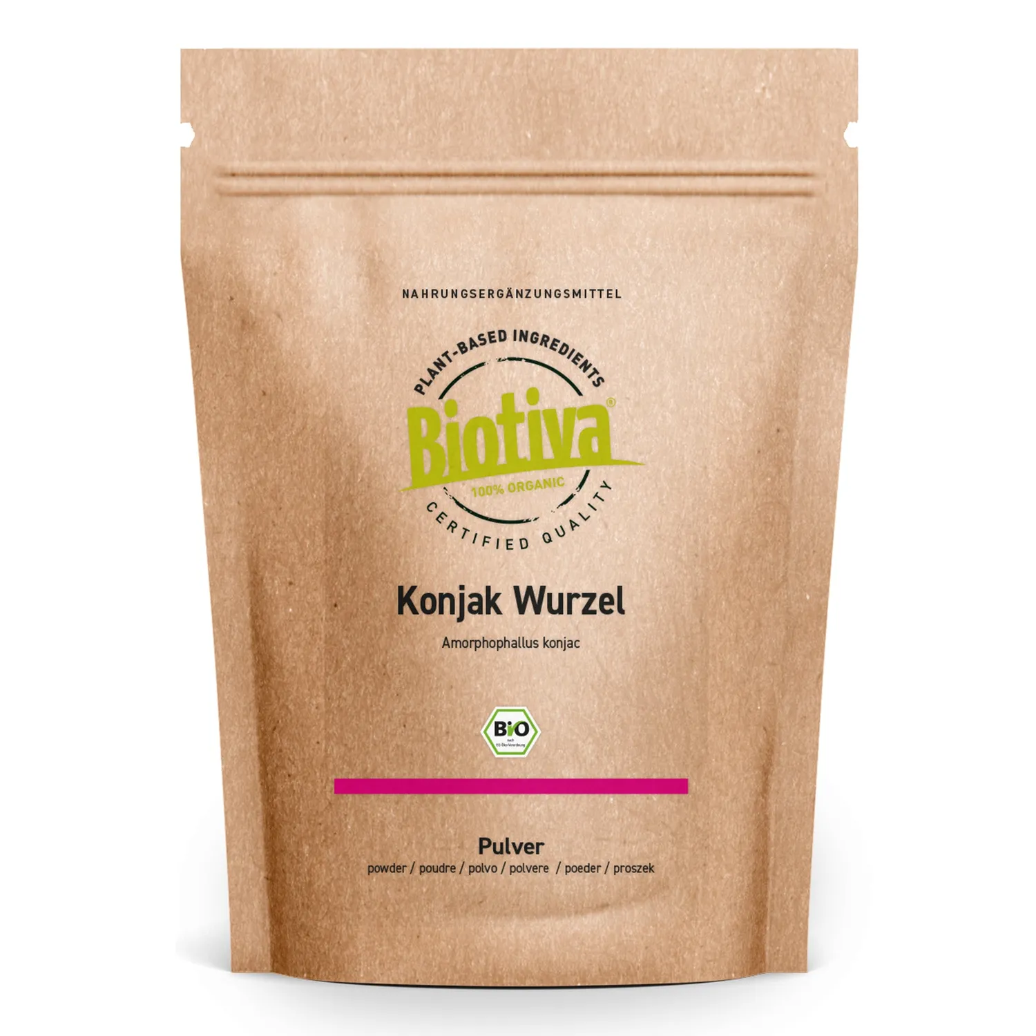 Biotiva Konjak Pulver Bio mit Glucomannan
