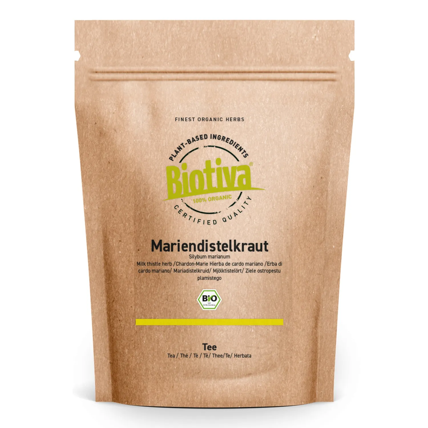 Biotiva Mariendistelkraut Tee Bio 250g krautig-bitter