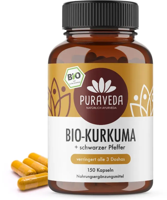 Biotiva Puraveda Kurkuma mit Pfeffer Bio 150 Kapseln