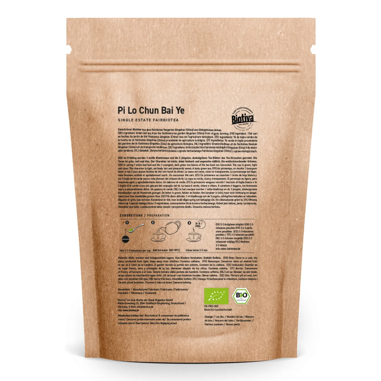 Biotiva Pi Lo Chun Bio Grüntee Frühlingsnote