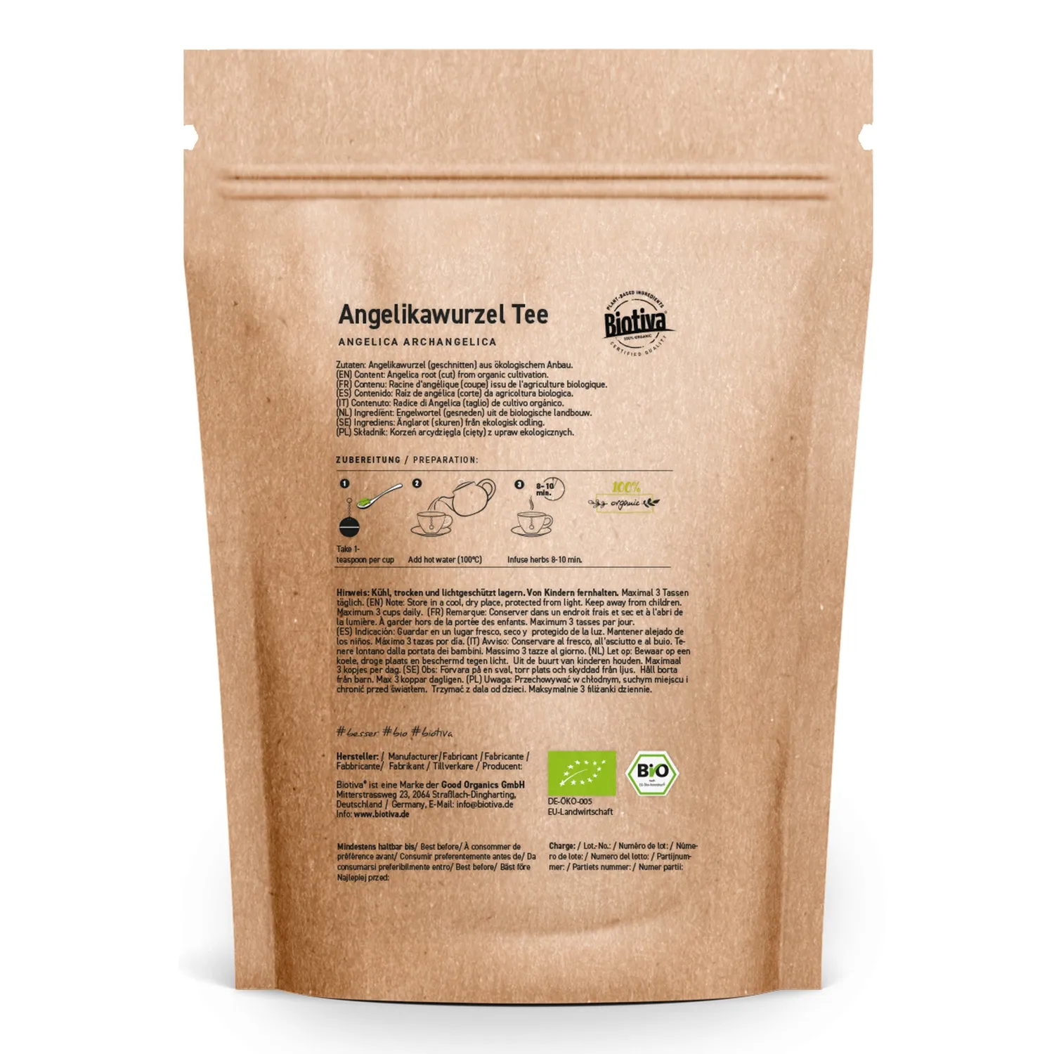 Biotiva Angelikawurzel Tee Bio 100g naturrein