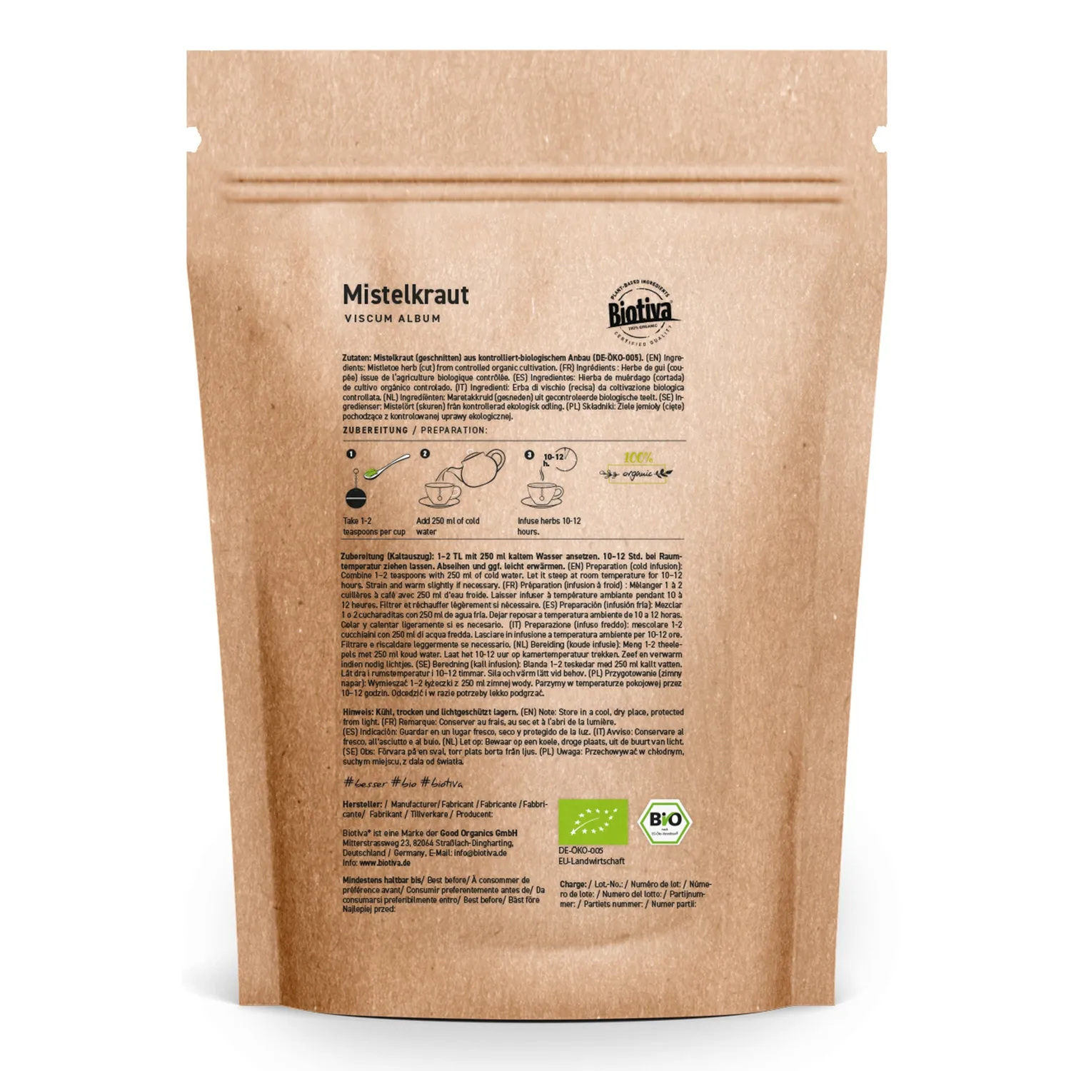Biotiva Mistelkraut Tee Bio 250g Kaltauszug