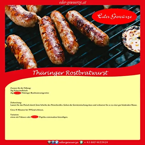Eder Gewürze Thüringer Rostbratwurst Gewürz 1 kg