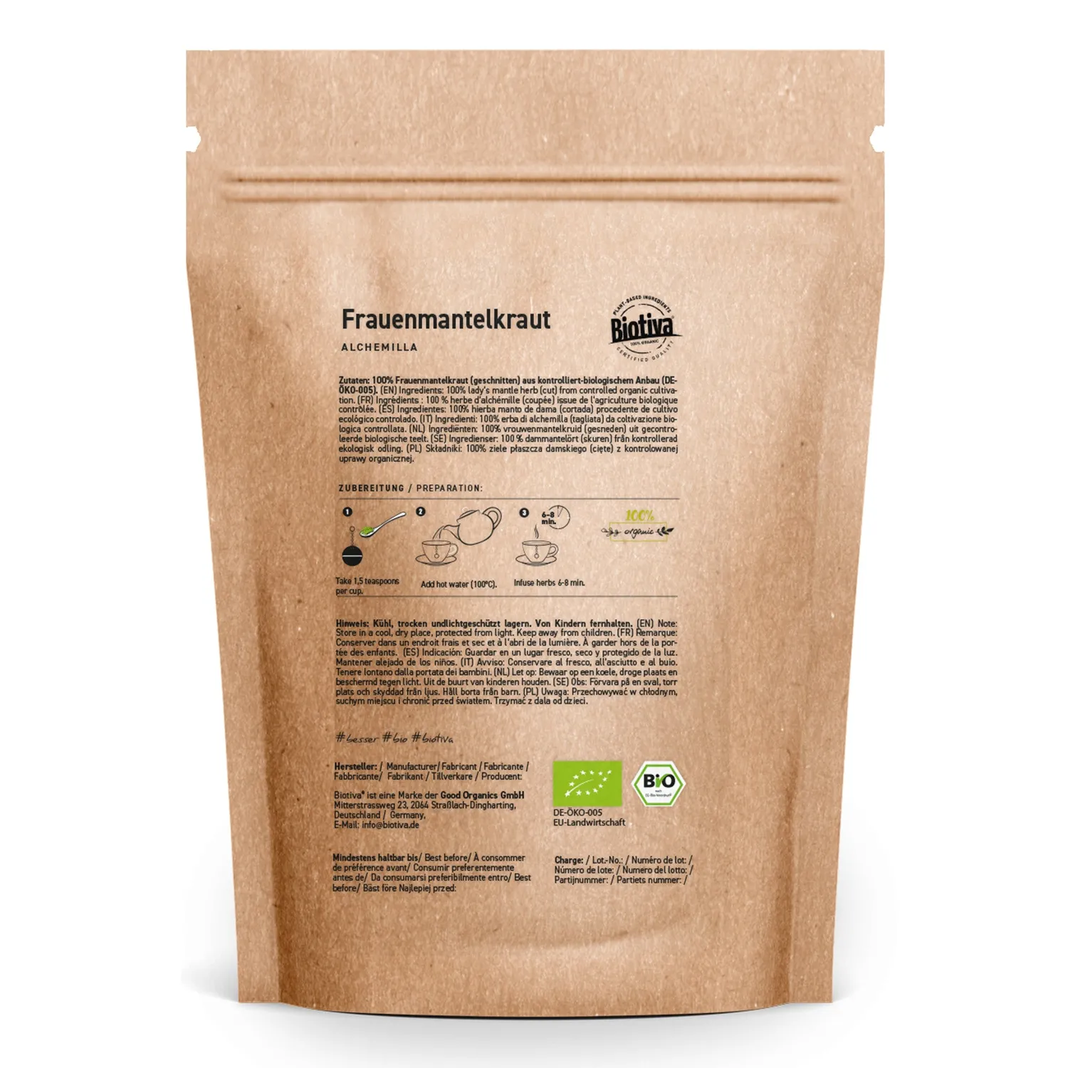 Biotiva Frauenmantelkraut Tee Bio