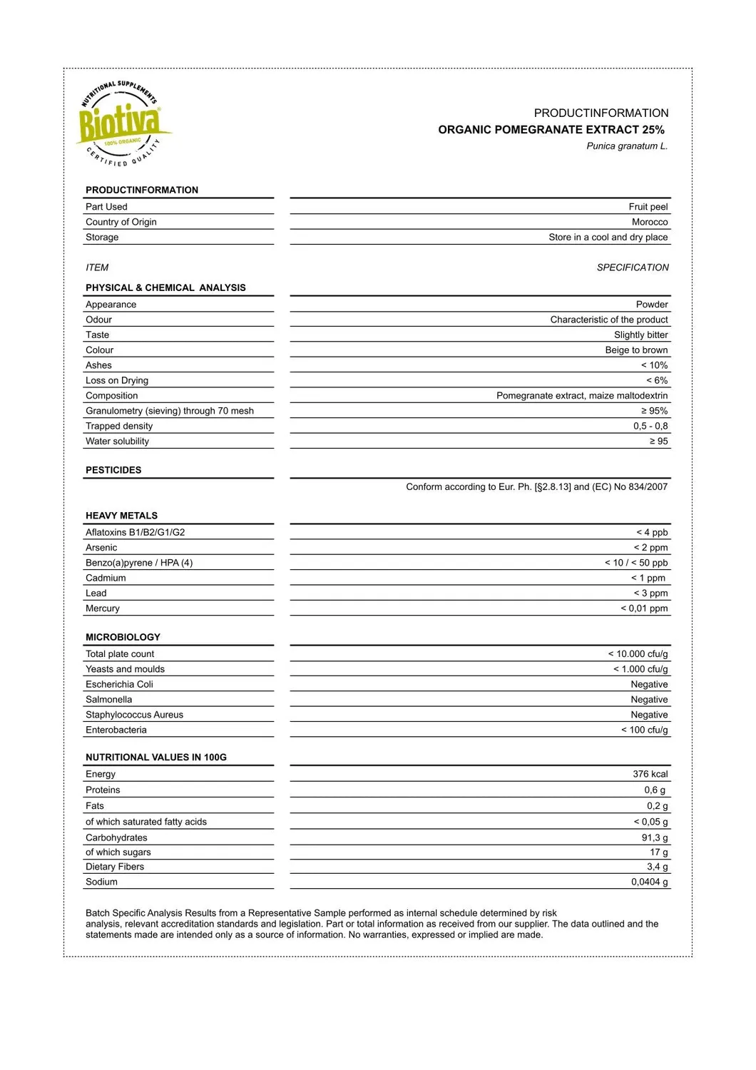 Biotiva Granatapfel Extrakt Bio Kapseln mit 25% Polyphenolen