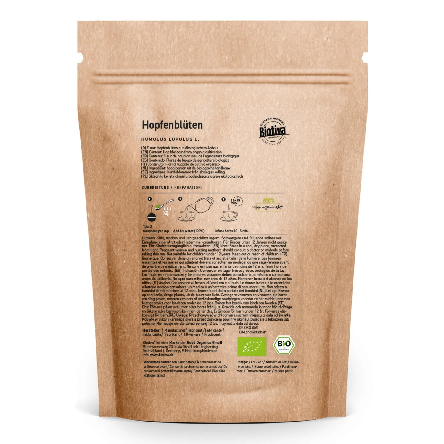 Biotiva Hopfenblüten Tee Bio herb-würzig