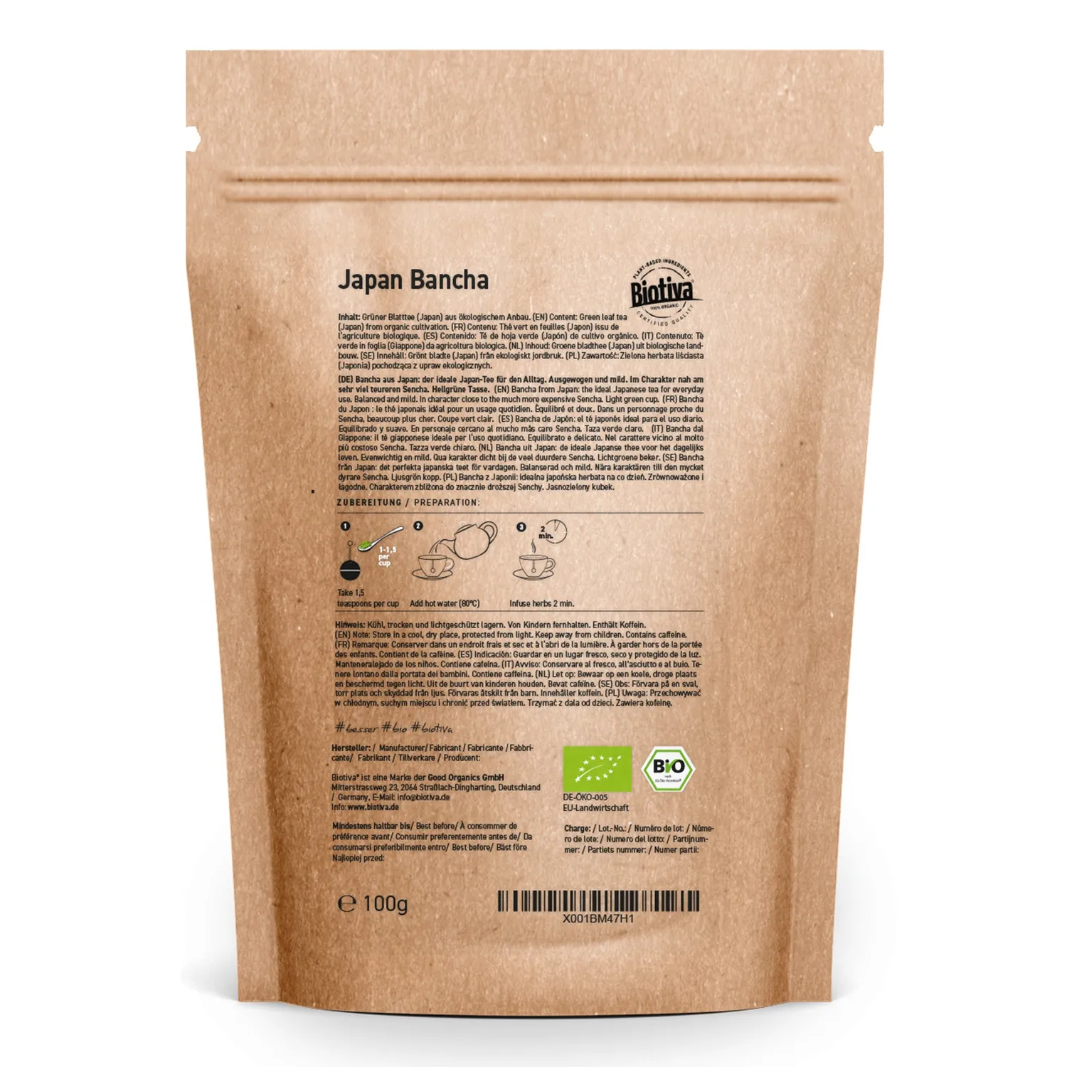 Biotiva Bancha Grüntee Japan 100g Bio