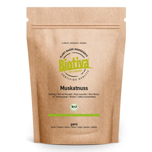 Biotiva Muskatnuss ganz 70g Bio