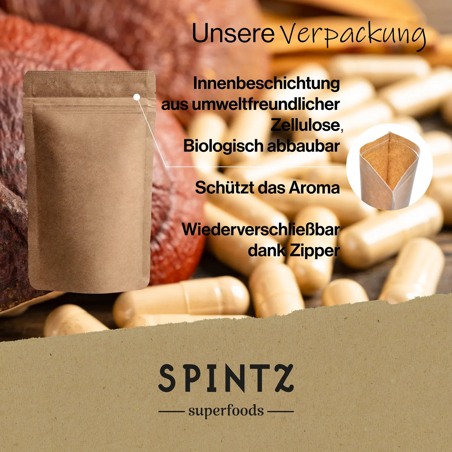 SPINTZ Bio Reishi Pilz Kapseln Fruchtkörper
