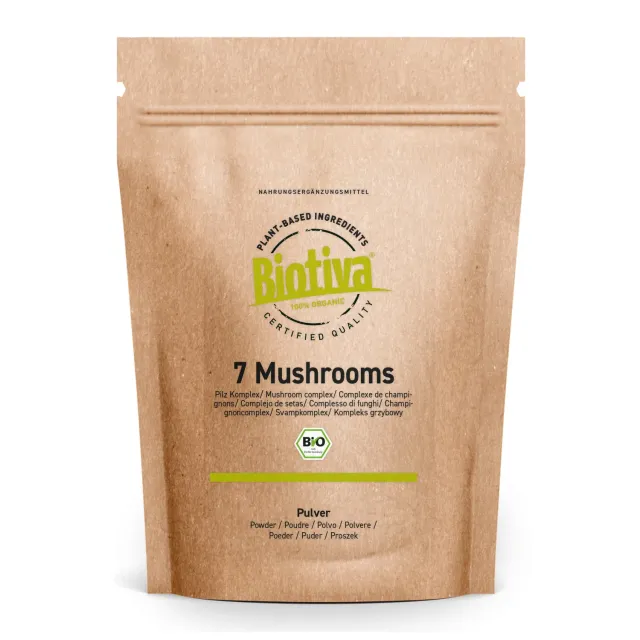 Biotiva 7 Mushrooms Pulver Bio Vitalpilze