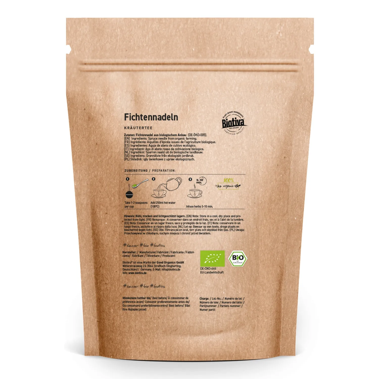Biotiva Fichtennadeltee Bio Tee naturrein