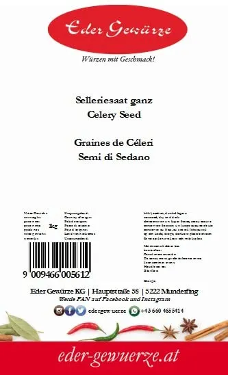 Eder Gewürze Bio Selleriesaat ganz für Suppen