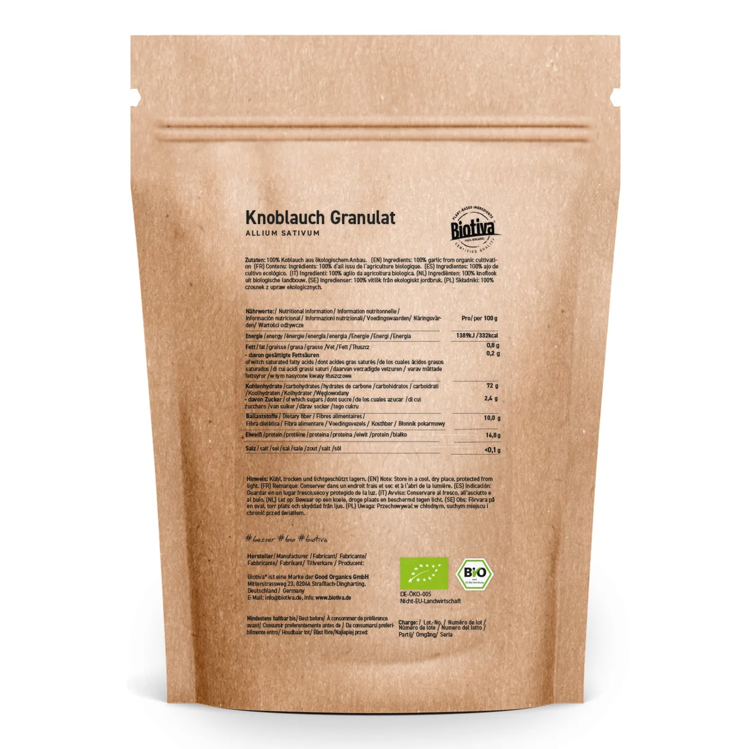Biotiva Knoblauch Bio grob