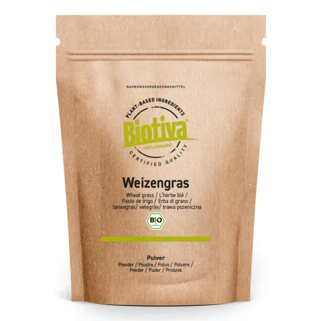 Biotiva Weizengras Pulver Bio schonend getrocknet