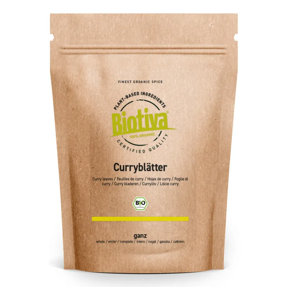 Biotiva Curryblätter ganz Gewürz Bio aromatisch-scharf